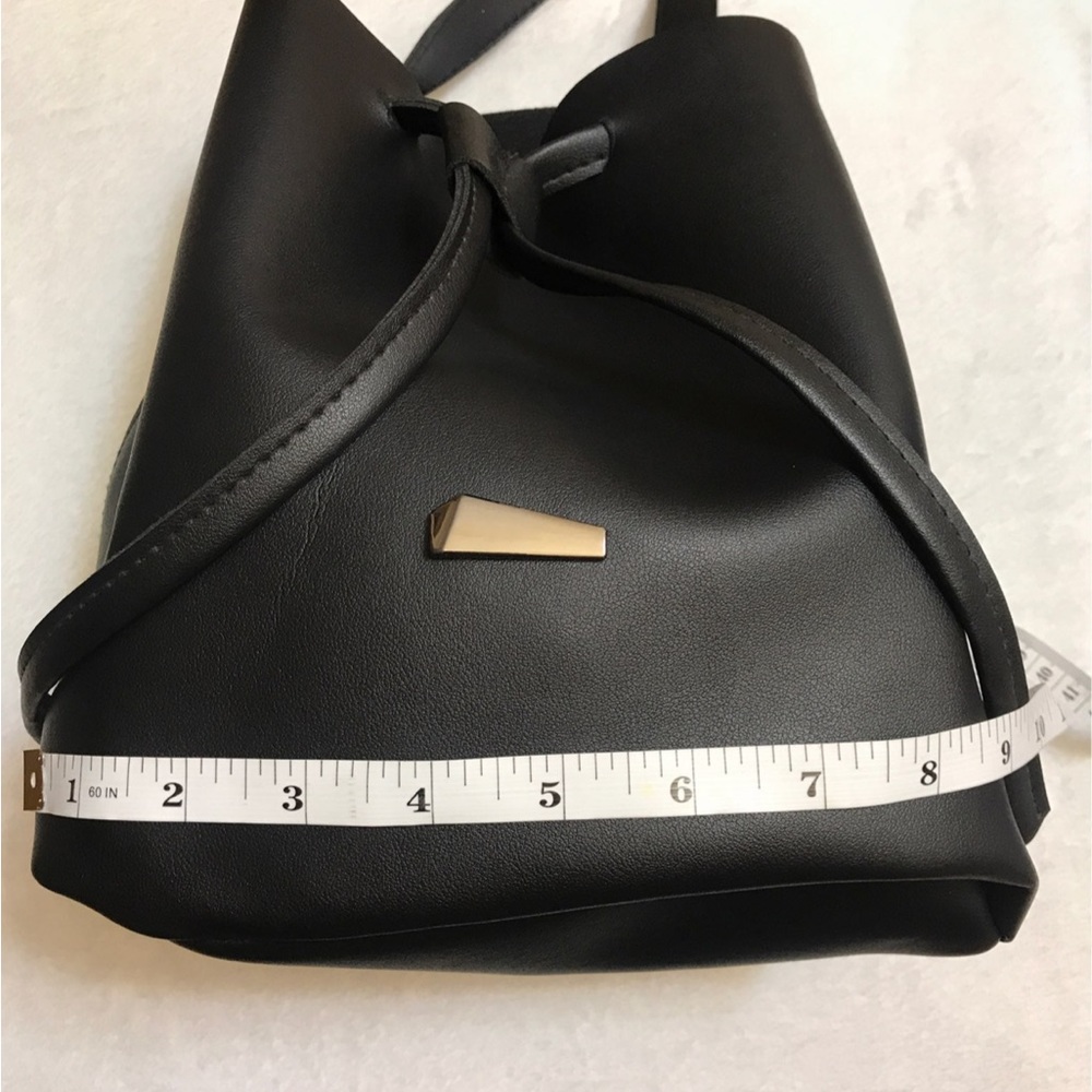 Black Draw String Bucket Bag - image 8